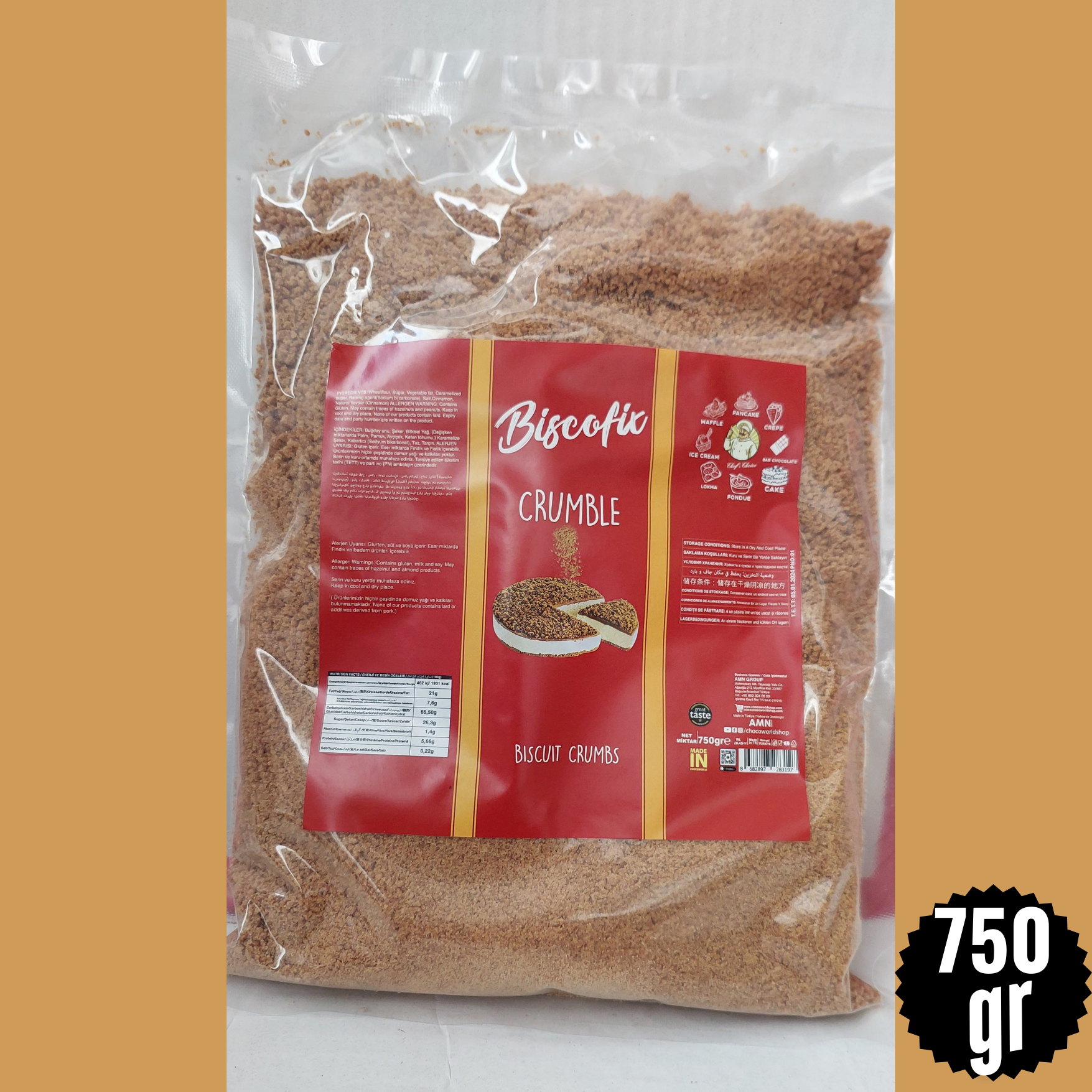 Biscofix Speculoos Karamelize Bisküvi Crumble (750 gr)