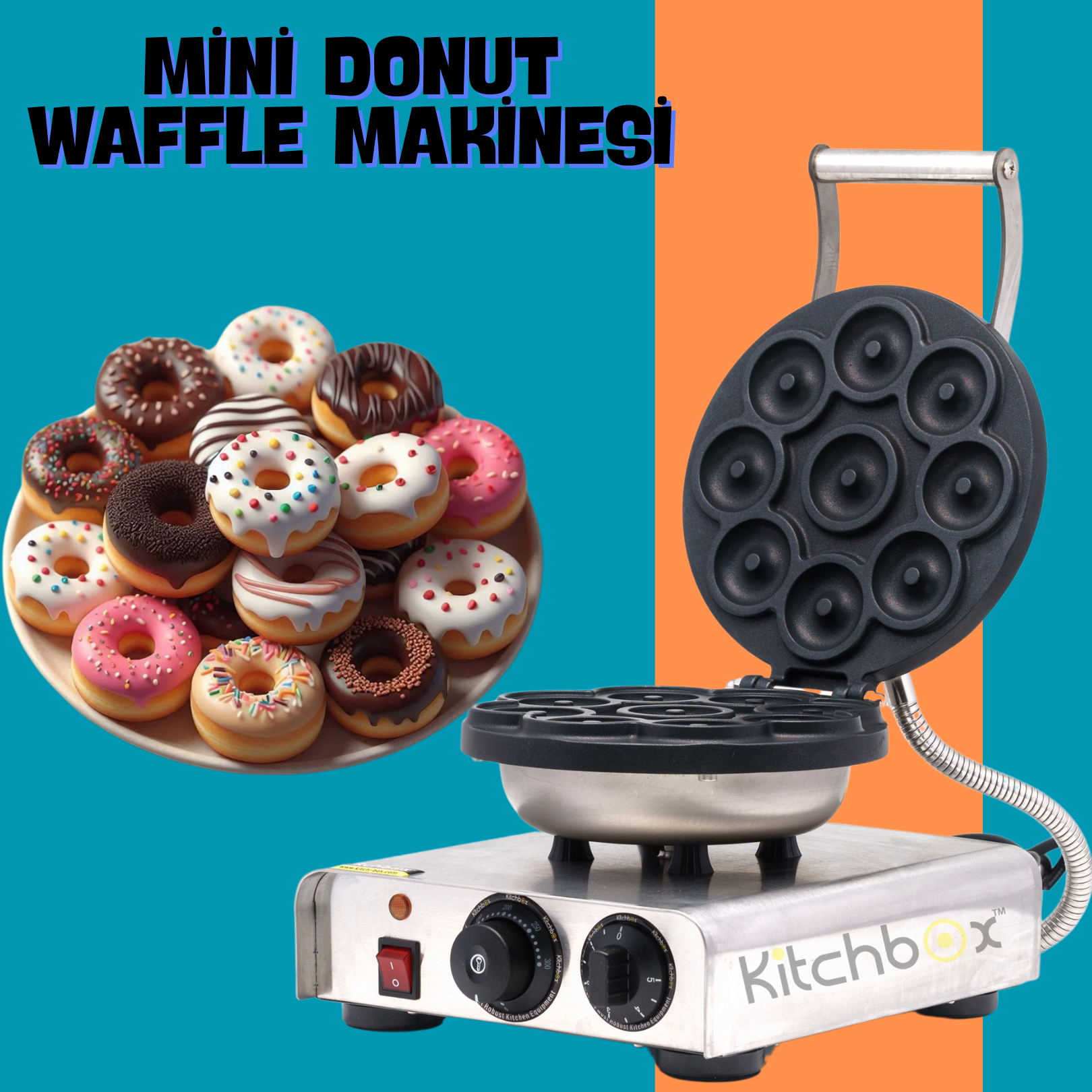 Kitchbox Mini Donut Waffle Makinesi