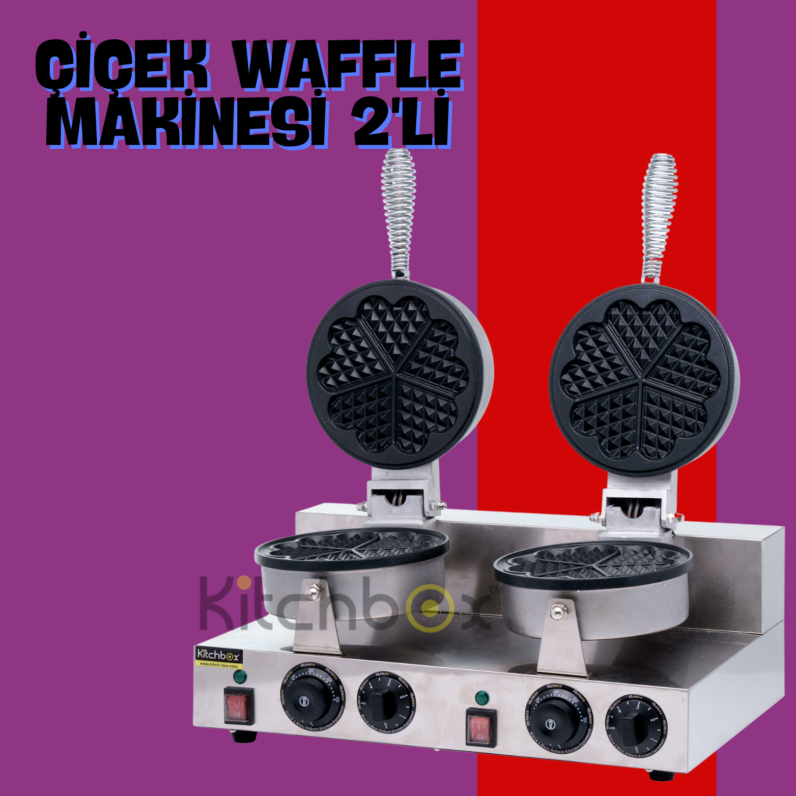 Kitchbox Çiçek Waffle Makinesi 2'li