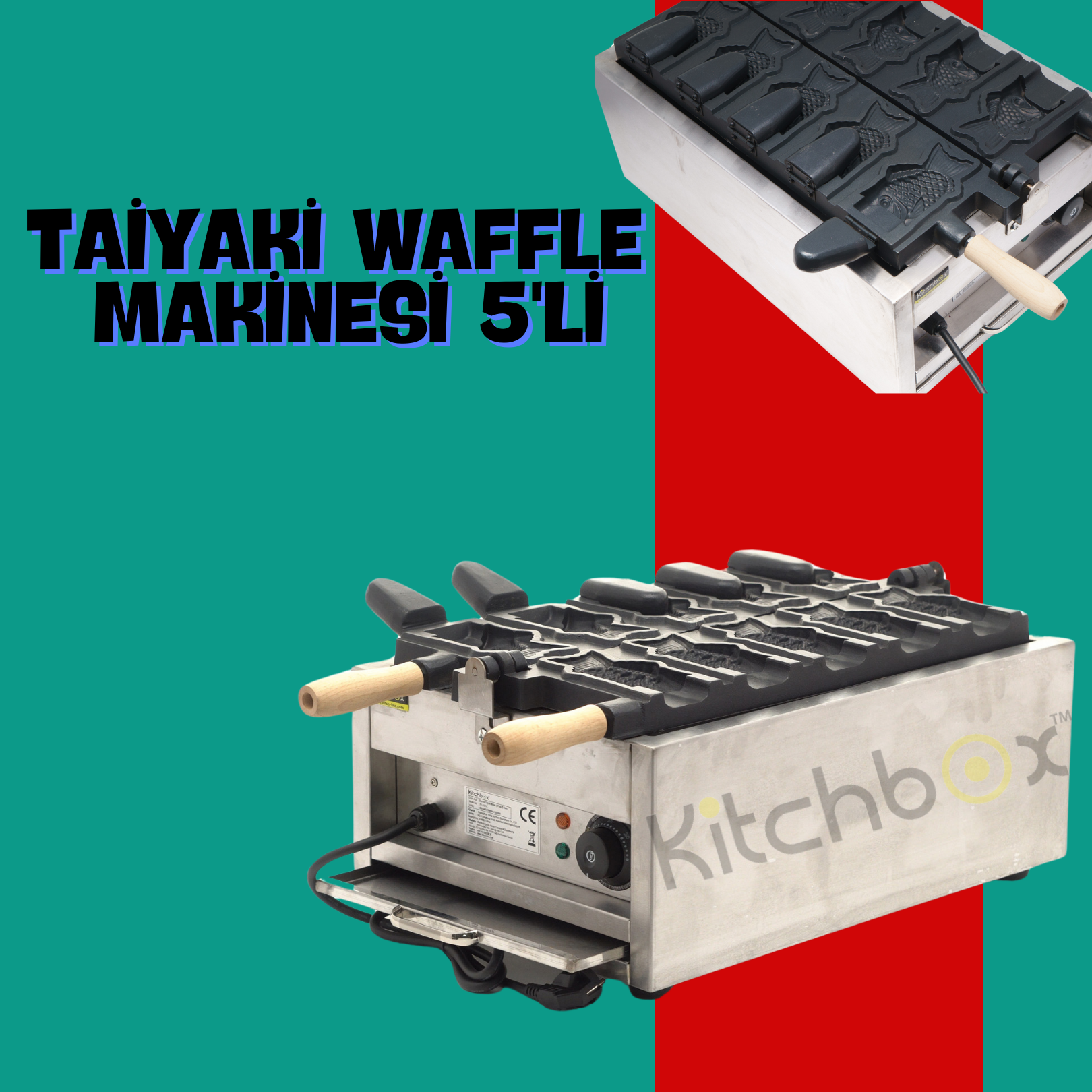 Kitchbox Taiyaki Waffle Makinesi 5'li