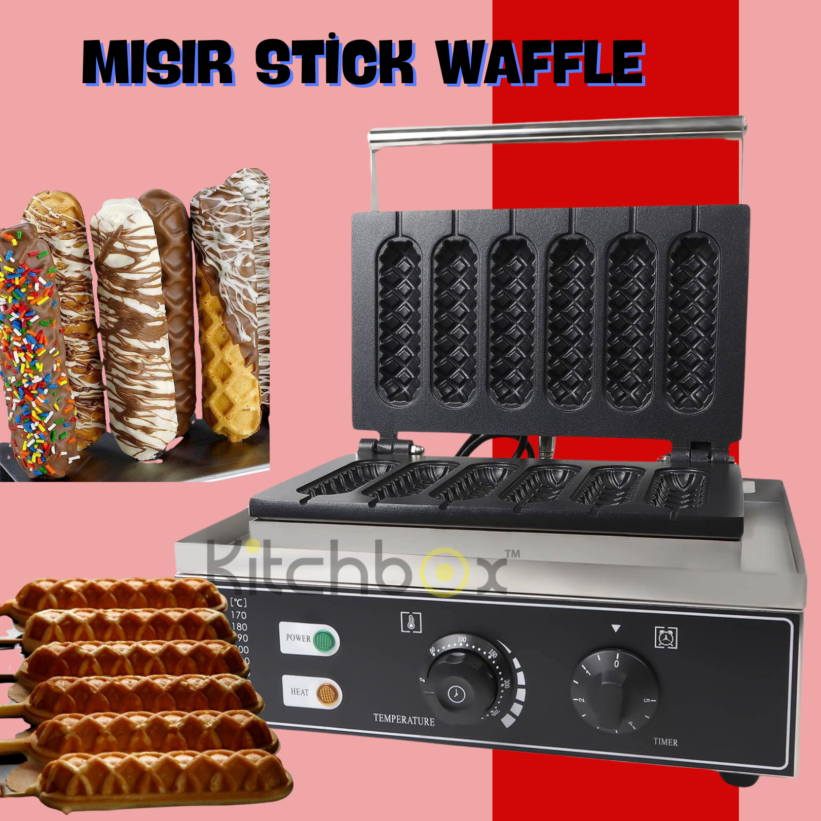 Kitchbox Mısır Stick Waffle Makinesi
