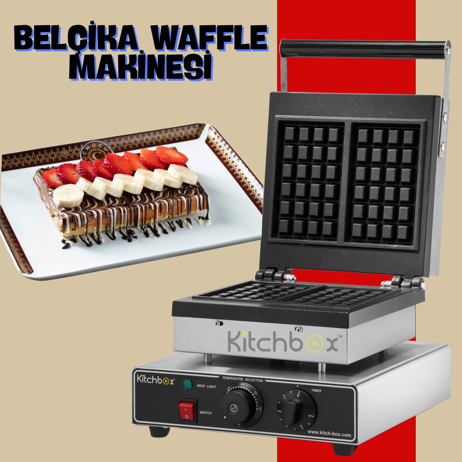 Kitchbox Belçika Waffle Makinesi