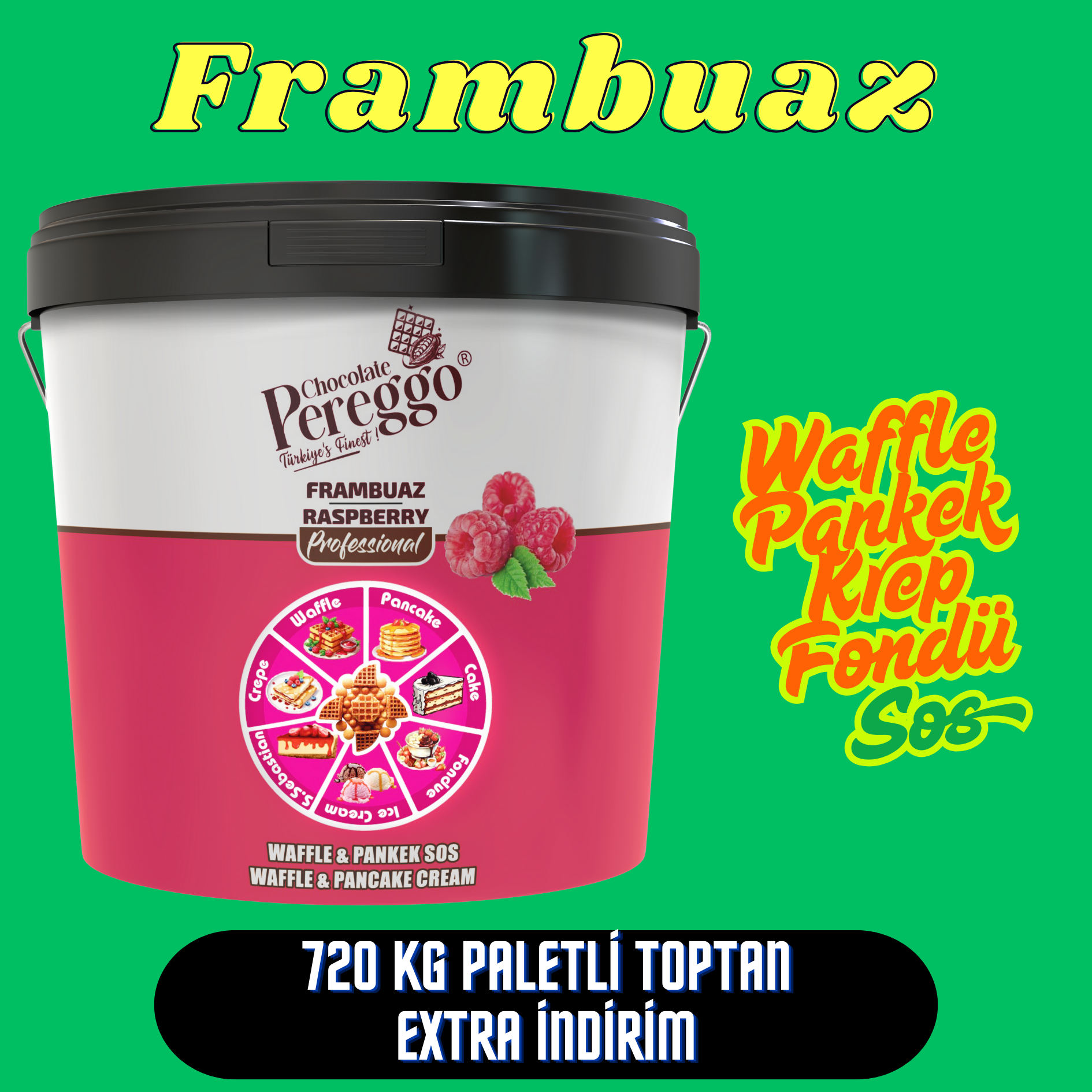 Frambuaz Waffle, Pankek Sos (720kg)