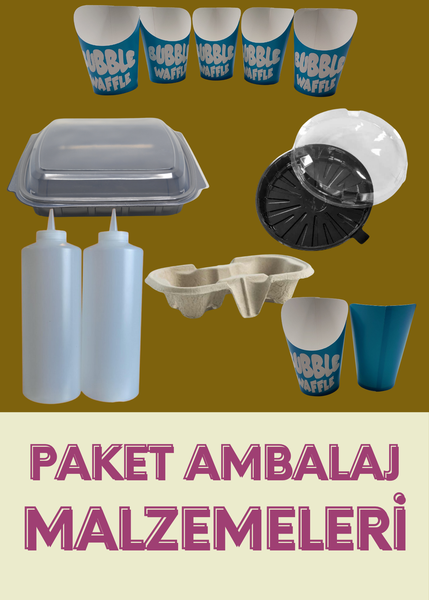 Waffle Kutusu, Bubble Waffle Kutusu, Waffle Ambalajı