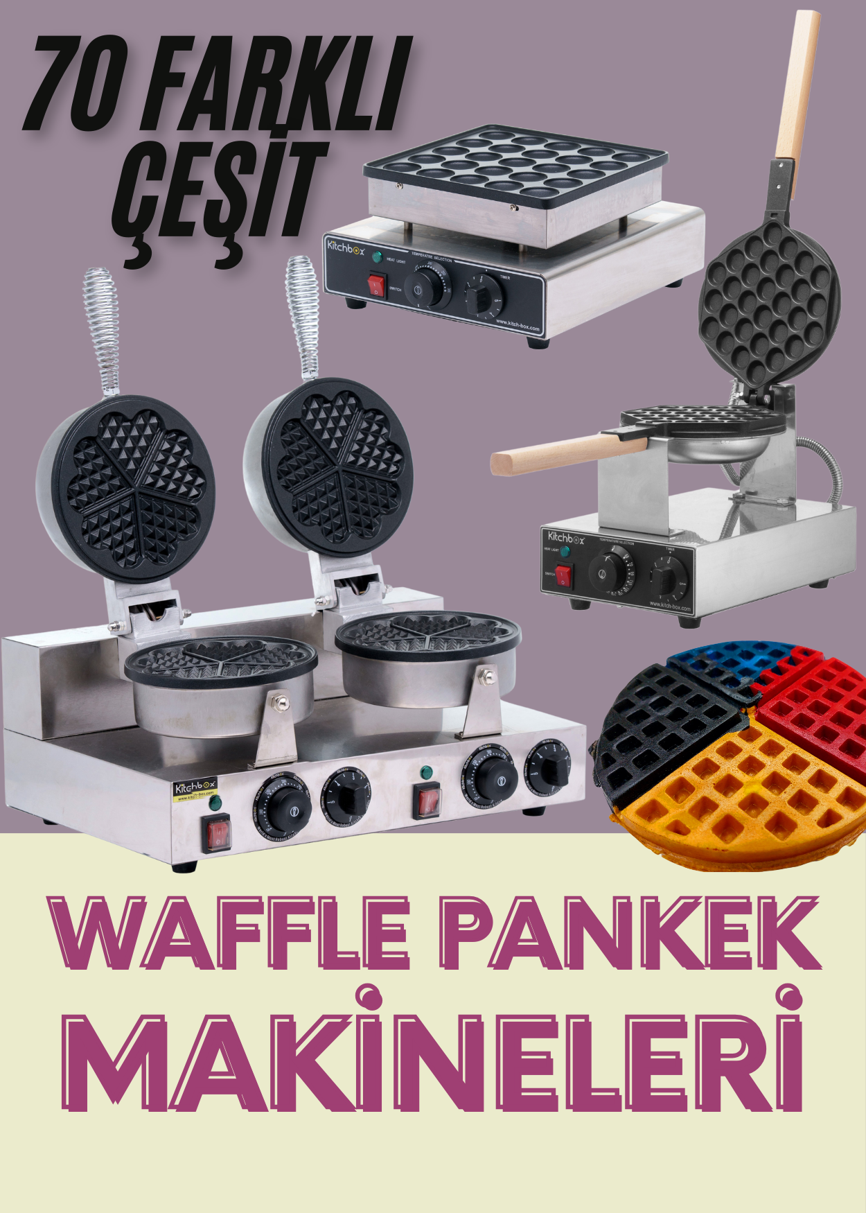 Endüstriyel Waffle Makinesi -Pankek Makinesi